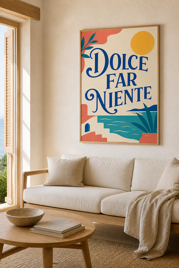 DOLCE FAR NIENTE – Mediterranes Retro-Wandbild