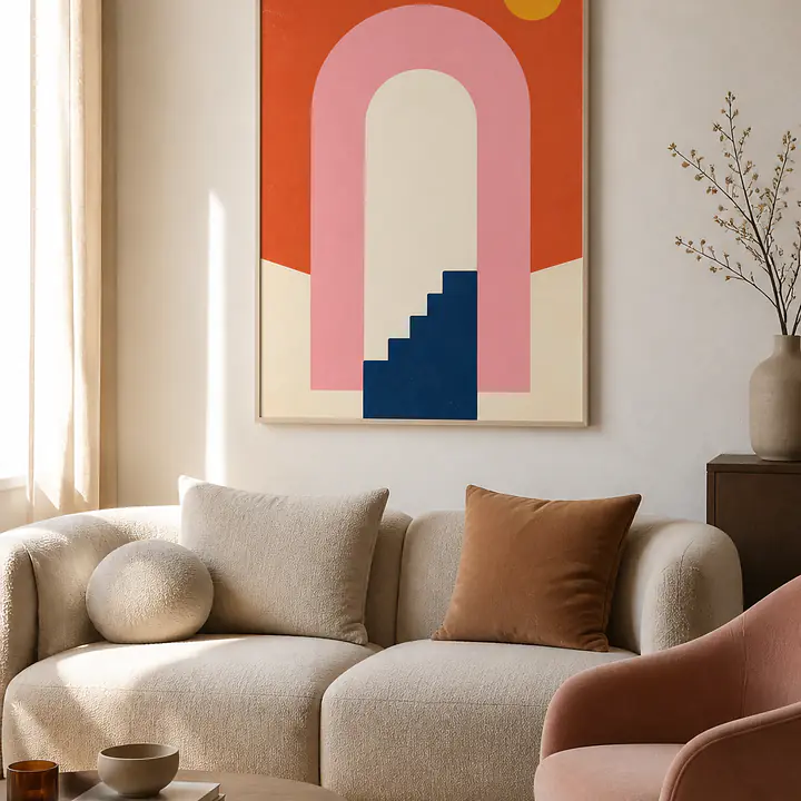 Pink Portal – Mediterranes Retro-Wandbild secondary image