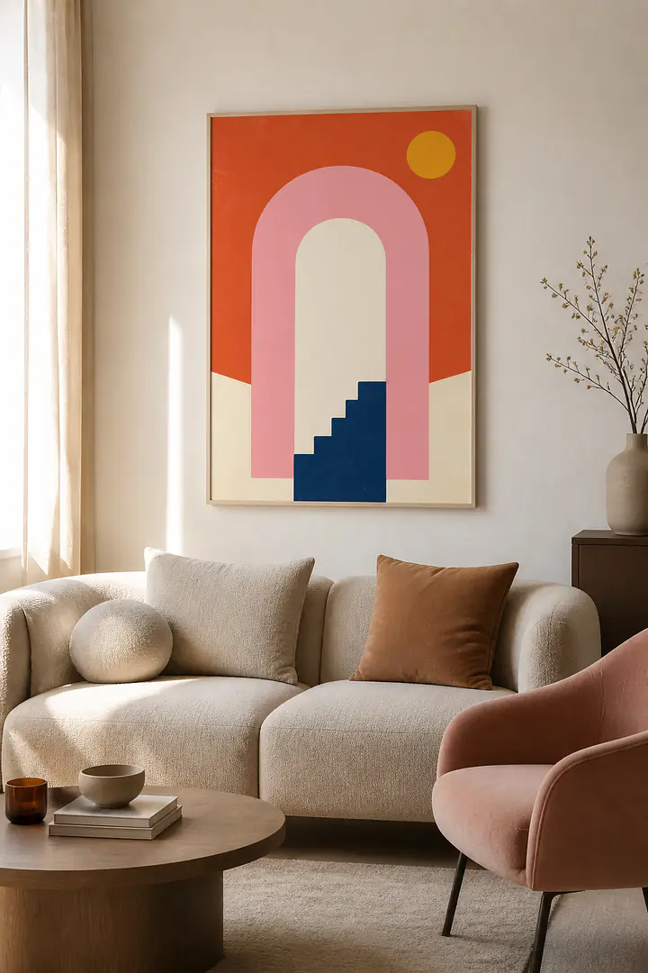Pink Portal – Mediterranean Retro Wall Art