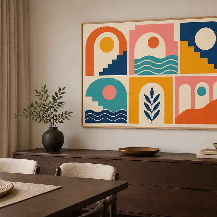 Mediterranean Modules – Mediterranes Retro-Wandbild secondary image