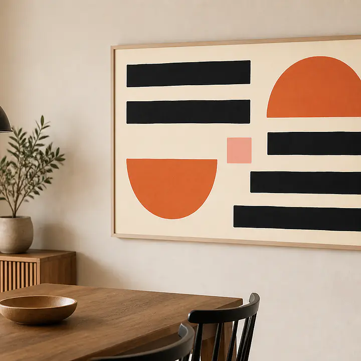 Cream Black Rhythm – Mediterranean Retro Wall Art secondary image
