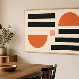 Cream Black Rhythm – Mediterranean Retro Wall Art