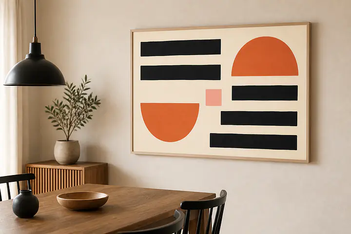 Cream Black Rhythm – Mediterranean Retro Wall Art