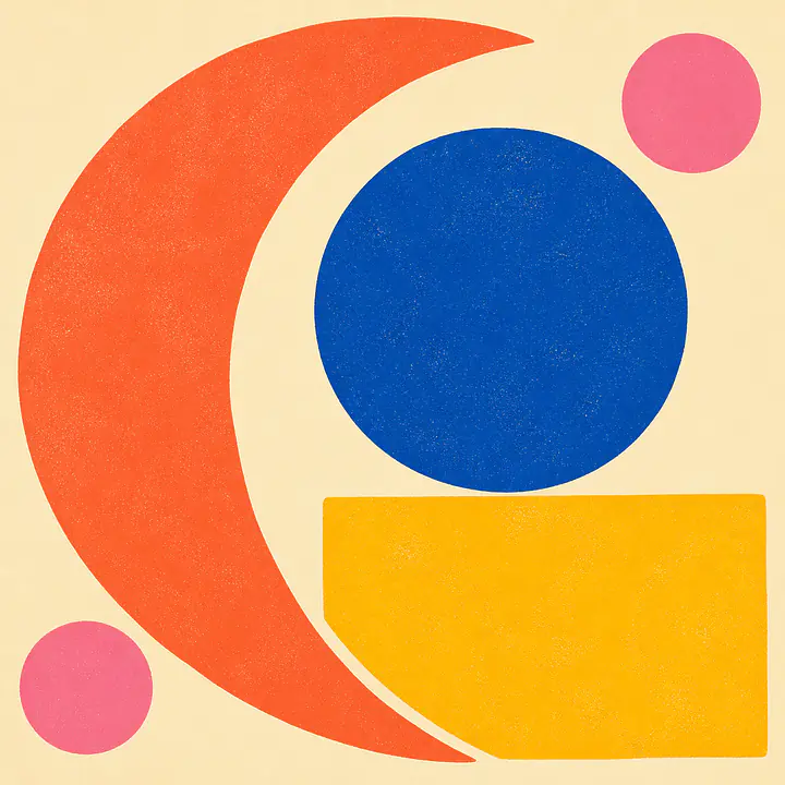 Coral Crescent Assembly – Mediterranes Retro-Wandbild primary image