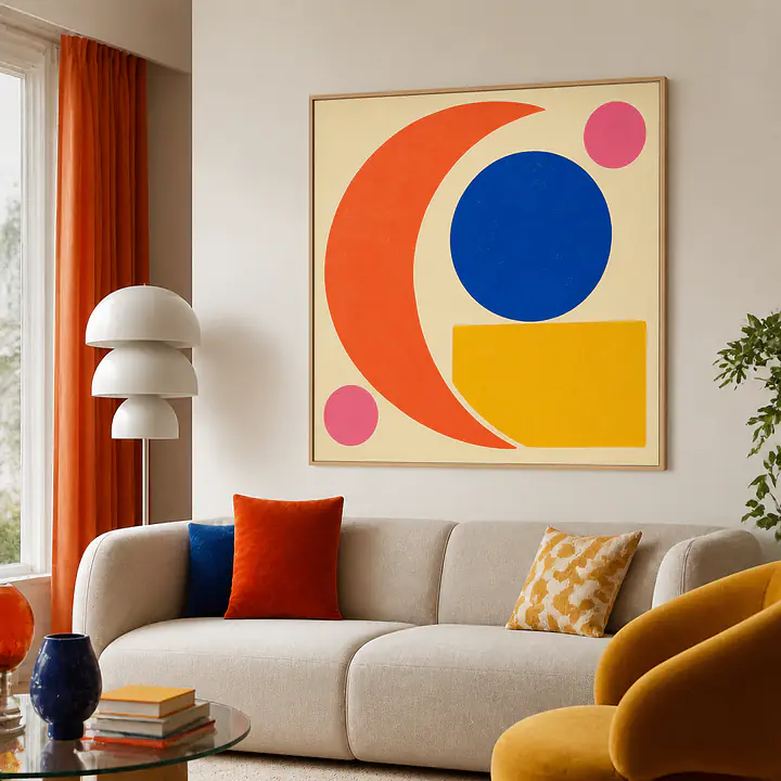 Coral Crescent Assembly – Mediterranes Retro-Wandbild secondary image