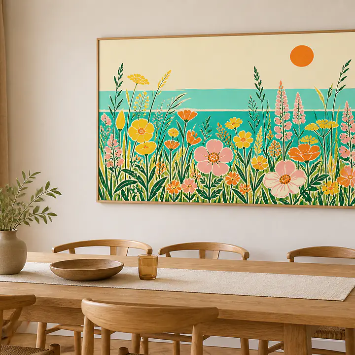 Wildflower Coast – Mediterranes Retro-Wandbild secondary image