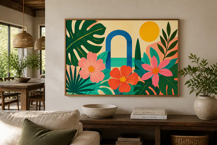 Garden at Noon – Mediterranes Retro-Wandbild