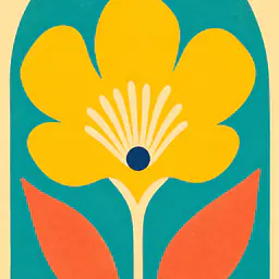 Yellow Blossom Arch – Mediterranes Retro-Wandbild
