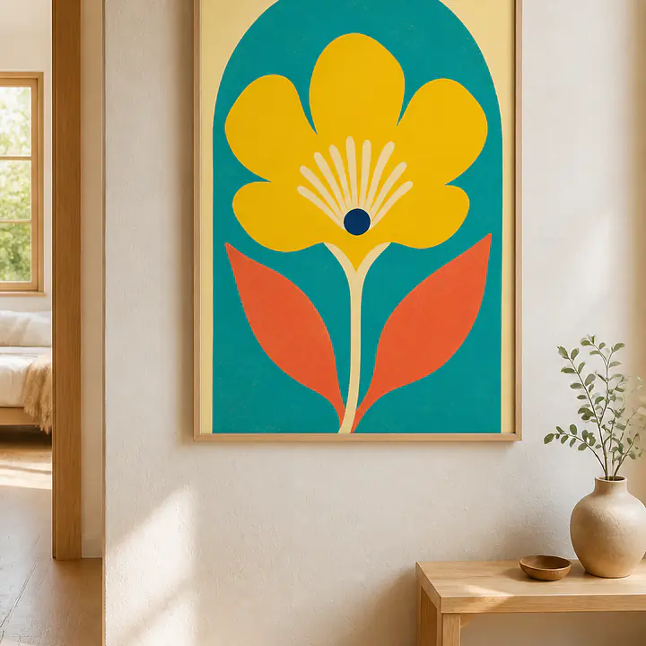 Yellow Blossom Arch – Mediterranes Retro-Wandbild secondary image