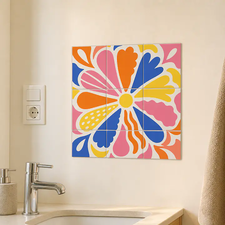 Pop Petal Wheel Tile Stickers